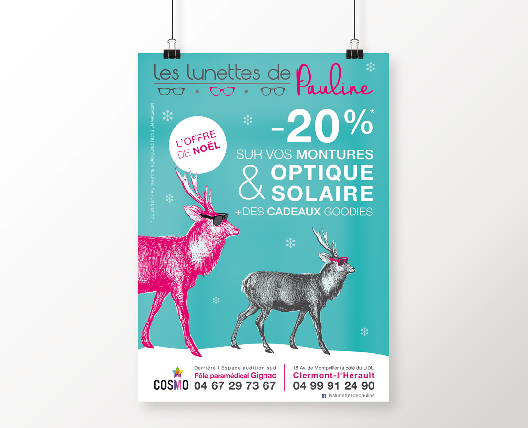 Orizuru créations | Les lunettes de Pauline - Campagne d'affichage Noël