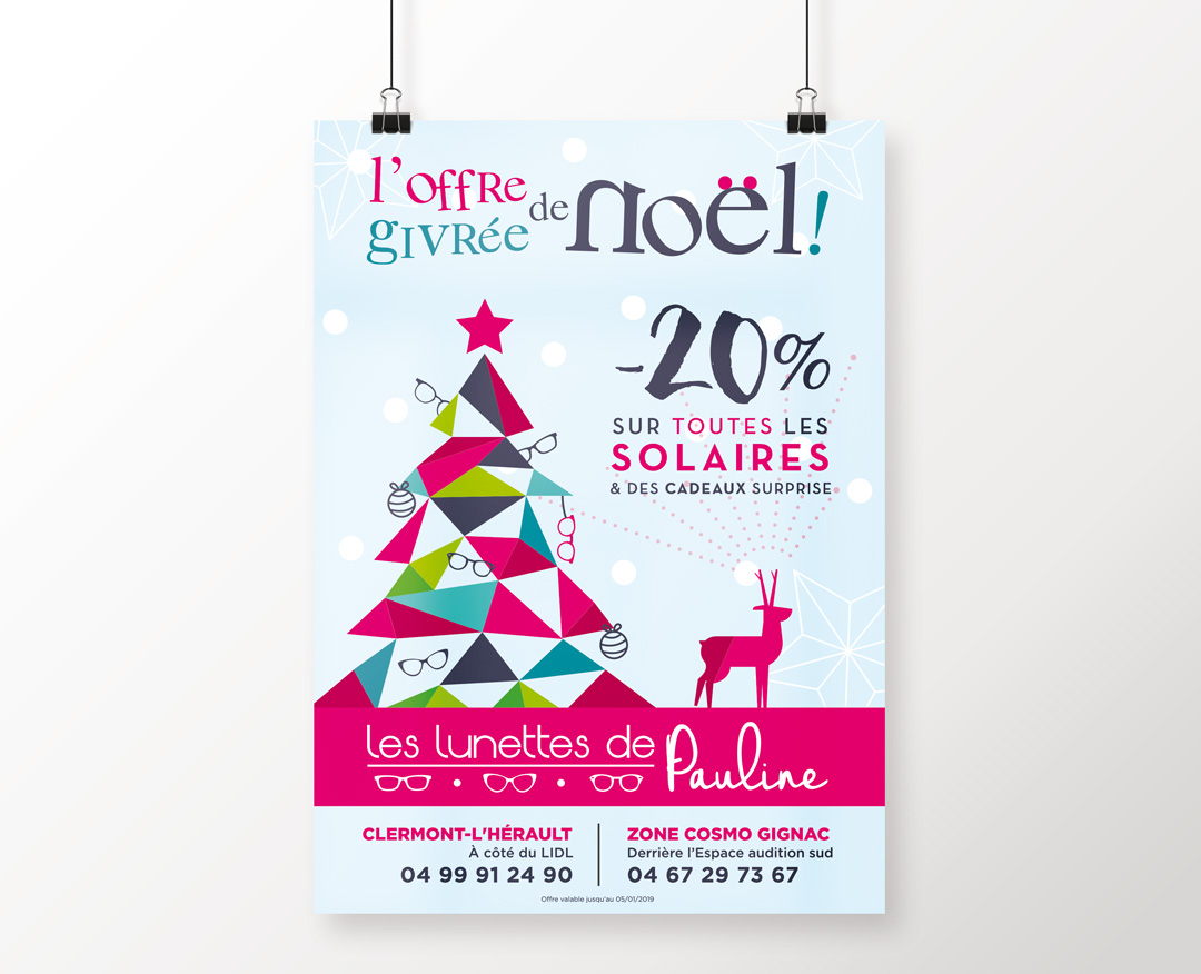 Orizuru créations | Les lunettes de Pauline - Campagne d'affichage Noël