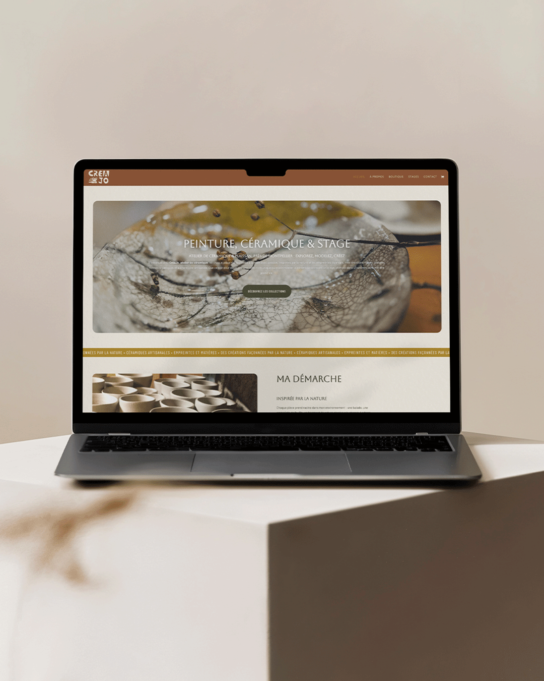 Site e-commerce WordPress créé pour créajo céramiste Hérault